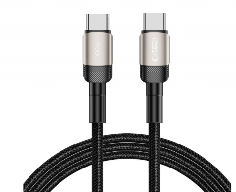 Laidas USB C - USB C 2m 100W pintas juodas Tech-Protect